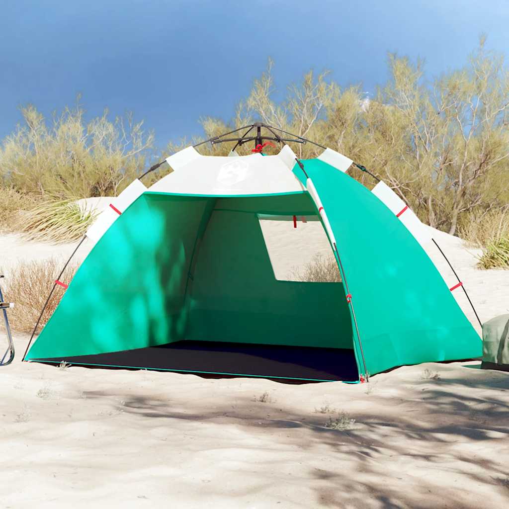 VidaXL tente de plage 2 personnes étanche à dégagement rapide vert d'eau