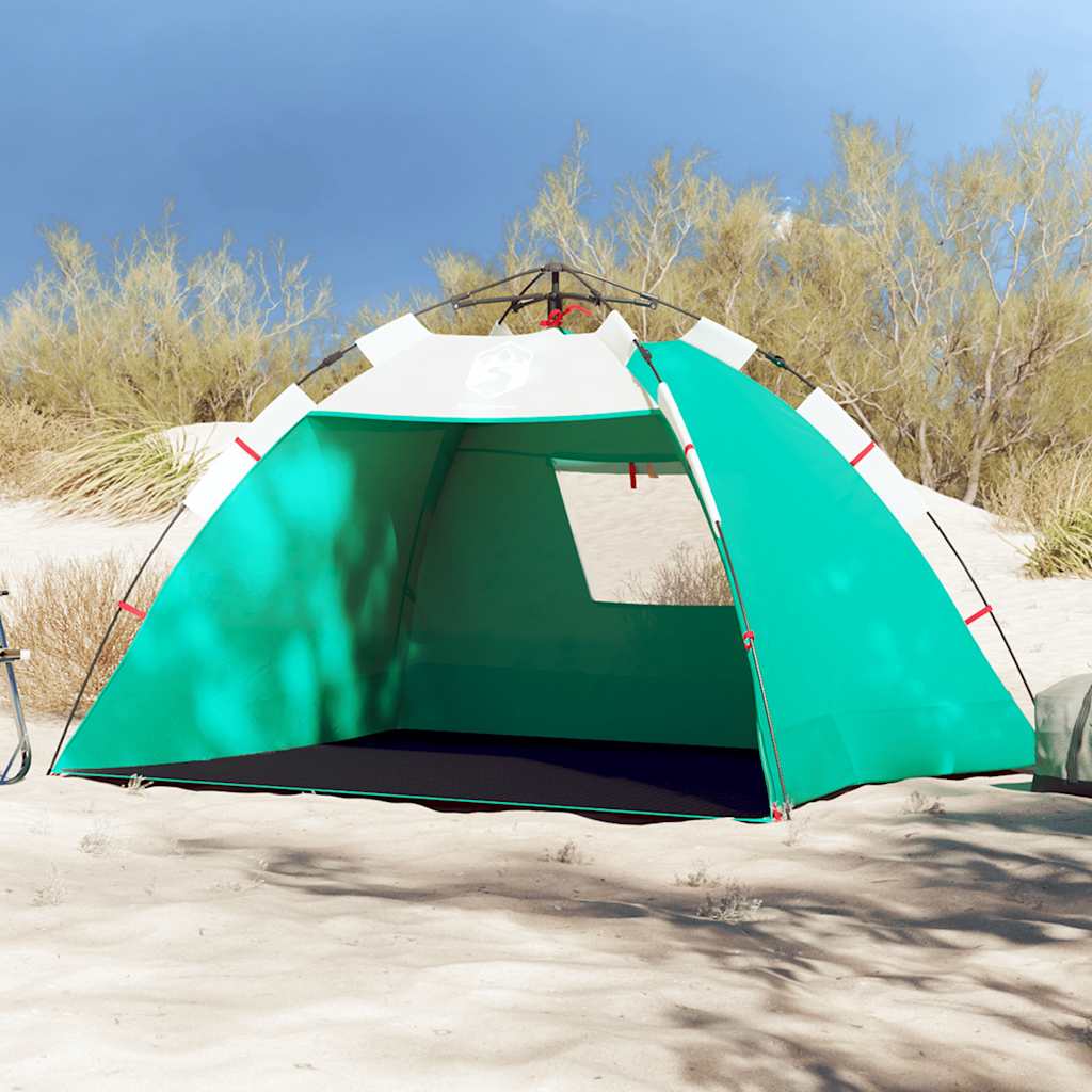 Vidaxl Beach Tenda per 2 persone impermeabile a rilascio rapido verde