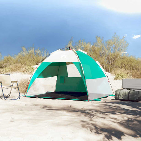 VidaXL tente de plage 2 personnes étanche à dégagement rapide vert d'eau