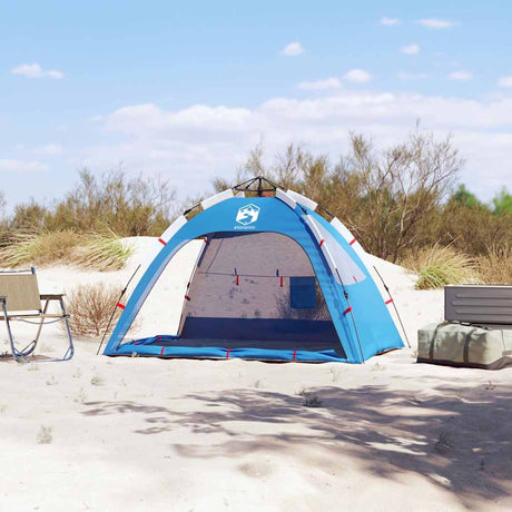 VidaXL tente de plage 2 personnes étanche à dégagement rapide bleu azur