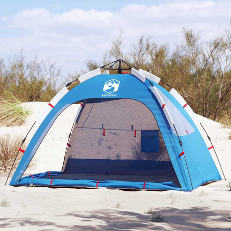 VidaXL tente de plage 2 personnes étanche à dégagement rapide bleu azur