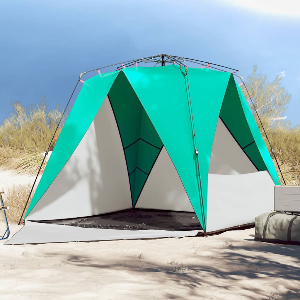 Vidaxl Beach Tent 4 persone impermeabili a rilascio rapido verde