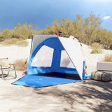 VidaXL tente de plage 2 personnes étanche à dégagement rapide bleu azur