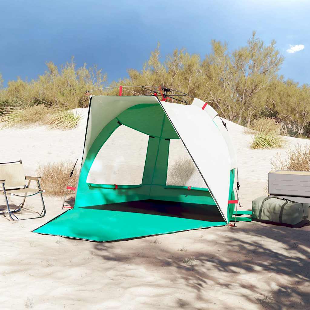 VidaXL tente de plage 2 personnes étanche à dégagement rapide vert d'eau