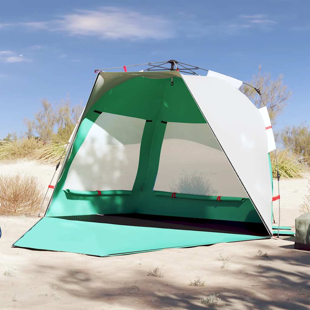 VidaXL tente de plage 3 personnes étanche à dégagement rapide vert d'eau