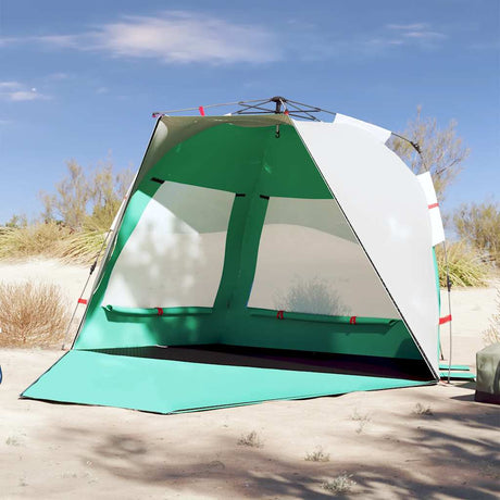 VidaXL tente de plage 3 personnes étanche à dégagement rapide vert d'eau
