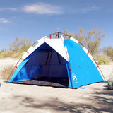 VidaXL tente de plage 3 personnes étanche à dégagement rapide bleu azur