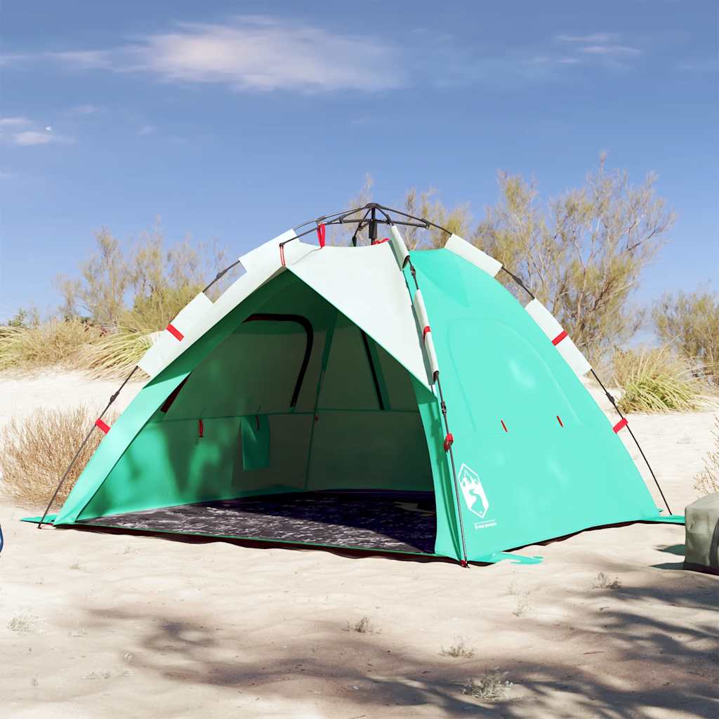 VidaXL tente de plage 3 personnes étanche à dégagement rapide vert d'eau