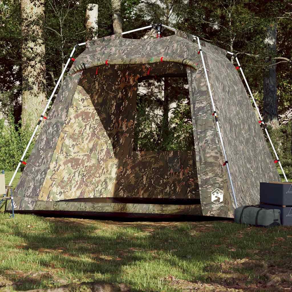 Tente de pêche Vidaxl camouflage à dégagement rapide 4 personnes