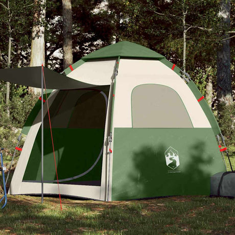 Tente de camping Vidaxl 4 personnes à dégagement rapide vert