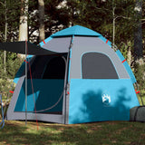 Tente de camping Vidaxl 4 personnes à dégagement rapide bleu