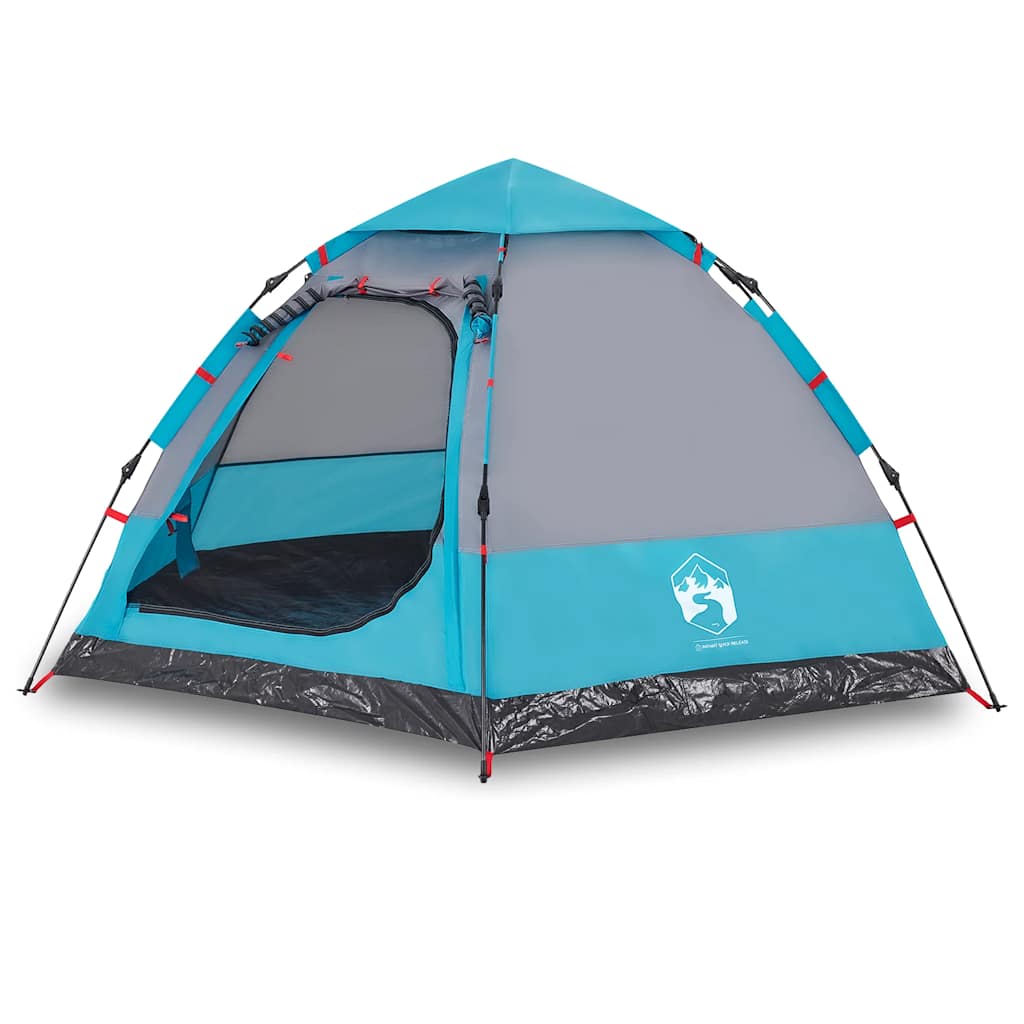 Tente de camping Vidaxl 4 personnes à dégagement rapide bleu