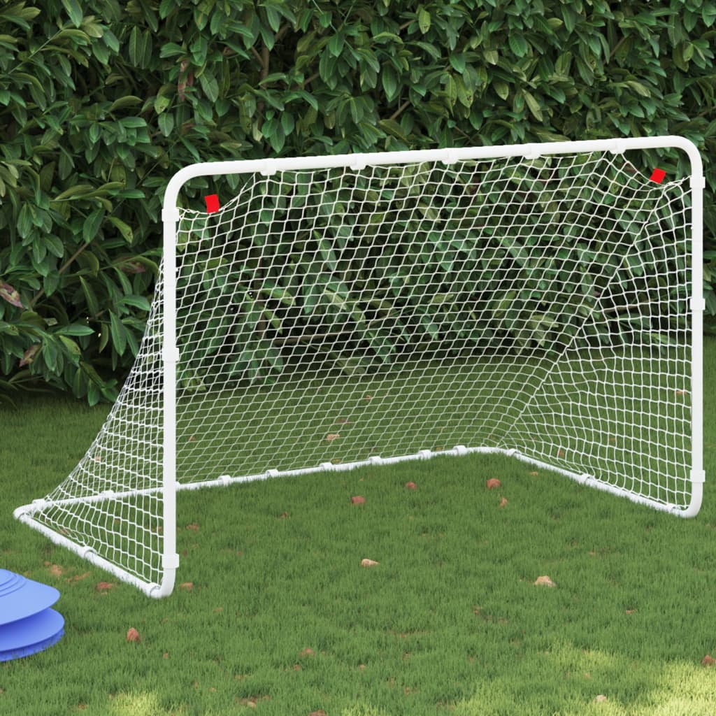 Vidaxl -Fußballtor 122x81x81 cm Stahlweiß