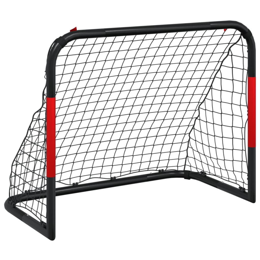 Vidaxl Futtballs Zil mat Net 90x48x71 cm Stahl rout a schwaarz