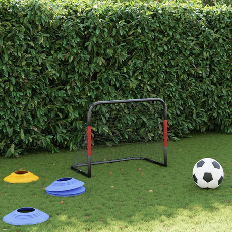 VidaXL but de football avec filet 90x48x71 cm acier rouge et noir