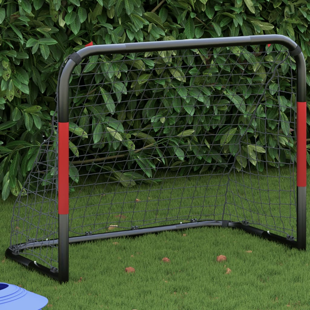 Vidaxl Futtballs Zil mat Net 90x48x71 cm Stahl rout a schwaarz