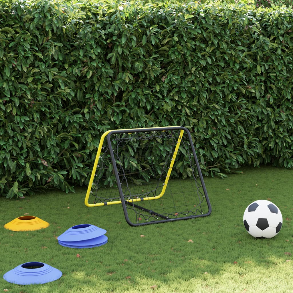 Vidaxl rebondeur de football double face réglable acier jaune et noir