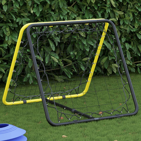 Vidaxl rebondeur de football double face réglable acier jaune et noir