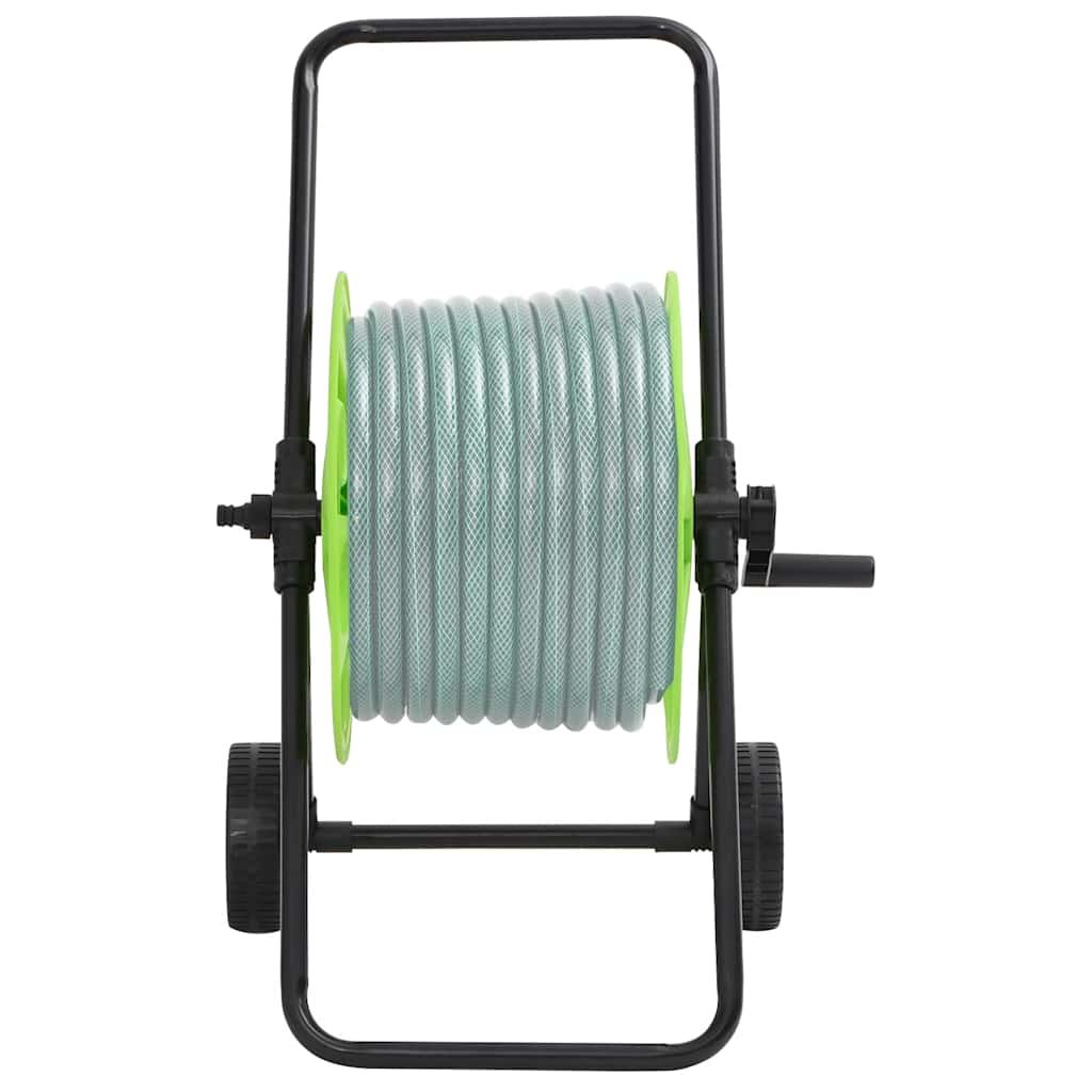 Vidaxl chariot enrouleur de tuyau pour tuyau 60 m 1 2 acier vert