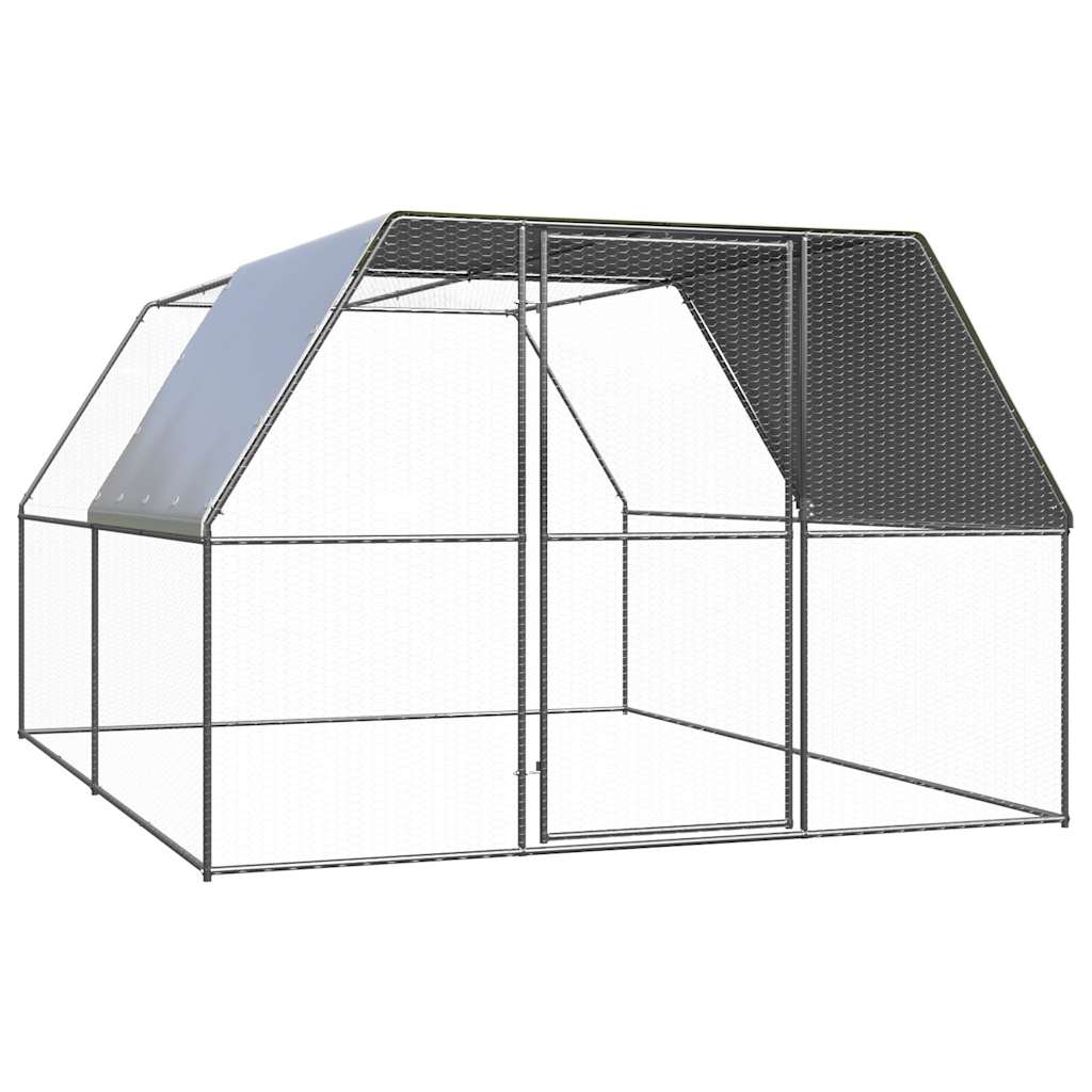 Vidaxl Chicken Coop 3x4x2 m Acciaio zincato