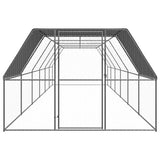 Vidaxl Poulet Coop 3x12x2 m galvaniséiert Stol