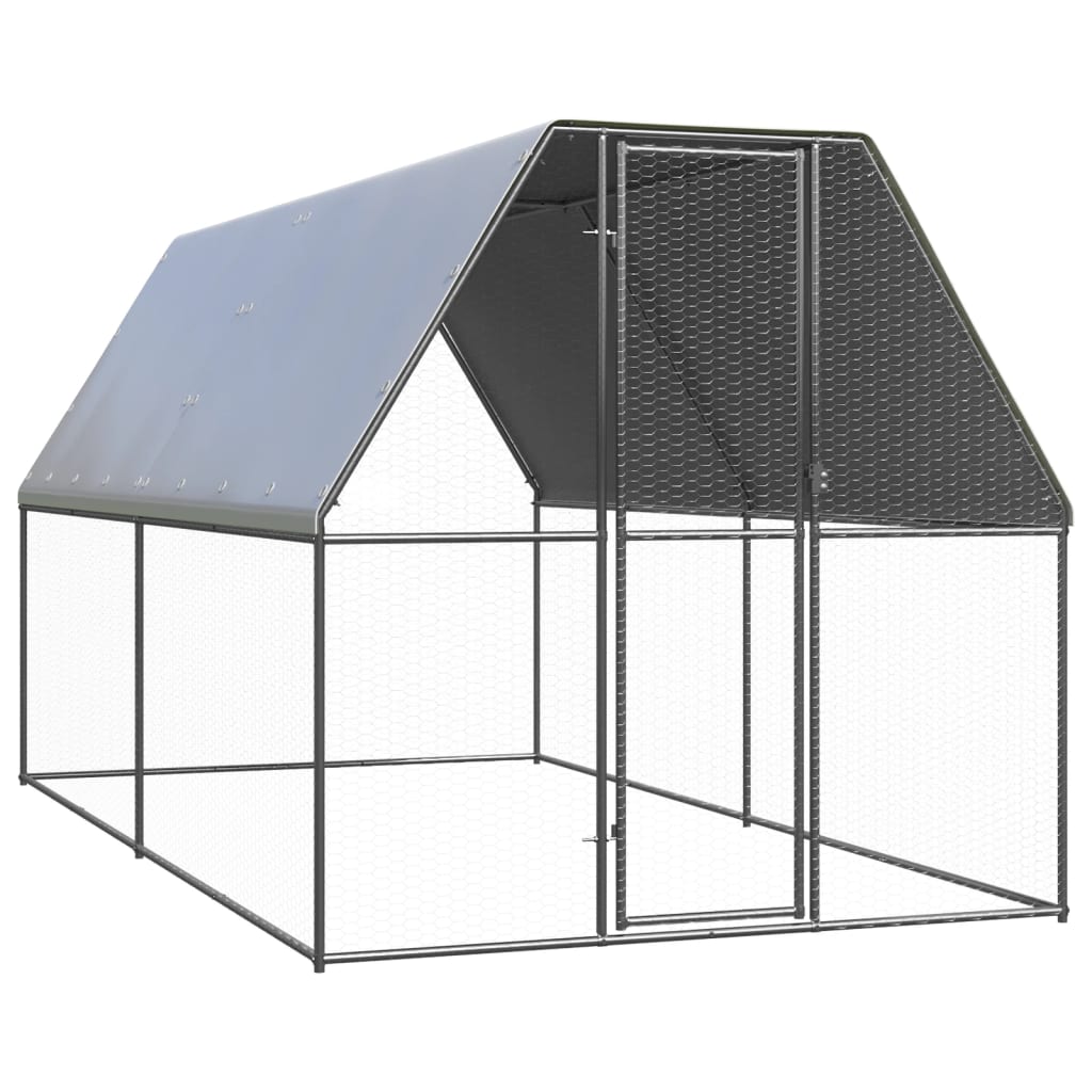 Vidaxl Chicken Coop 2x4x2 m Acciaio zincato