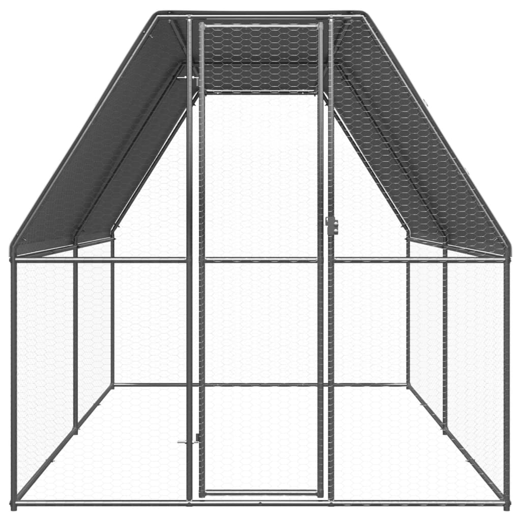 Vidaxl Chicken Coop 2x4x2 m Acciaio zincato