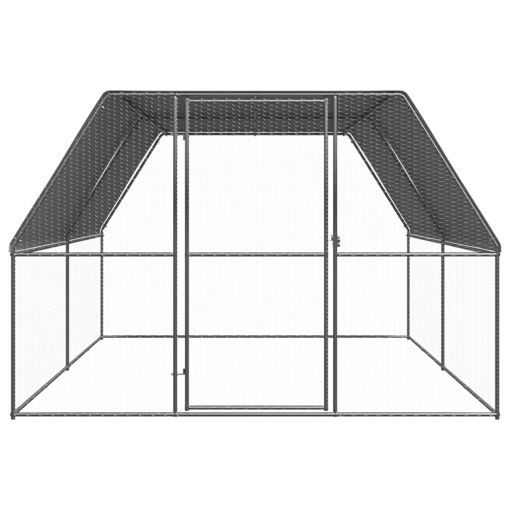 Vidaxl Chicken Coop 3x4x2 m Acciaio zincato