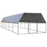 Vidaxl Poulet Coop 3x12x2 m galvaniséiert Stol