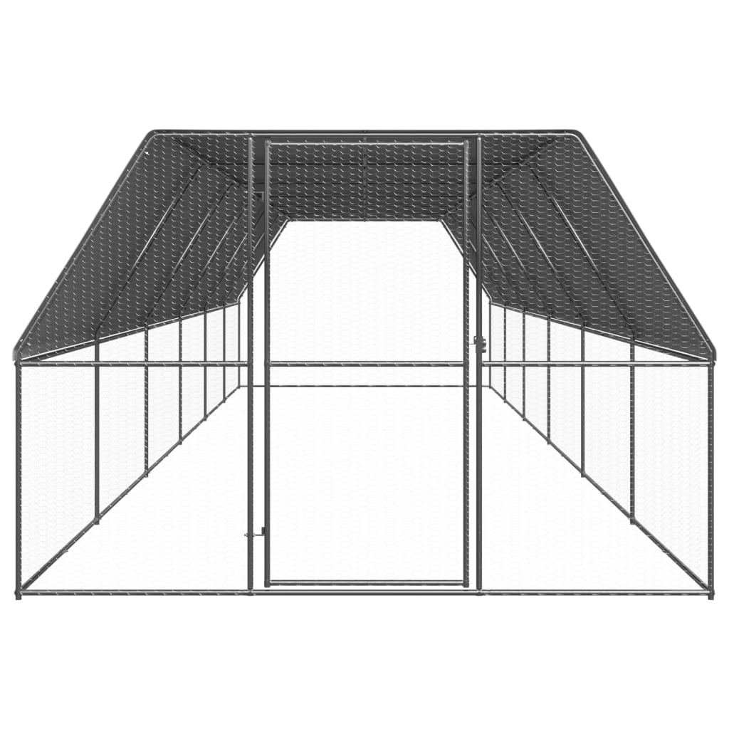 Vidaxl Poulet Coop 3x12x2 m galvaniséiert Stol