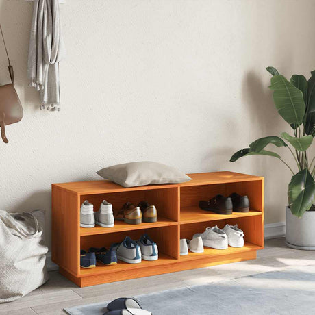Vidaxx armoire à chaussures 110x34x45 cm bois de pin massif, marron lavé