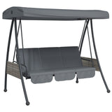 Banc balançoire Vidaxx avec auvent réglable en acier gris foncé