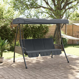 Banc balançoire Vidaxx avec auvent réglable en acier gris foncé