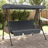 Banc balançoire Vidaxx avec auvent réglable en acier gris foncé