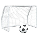 VidaXL buts de football pour enfants 2 pcs avec ballon 64x35x48 cm métal blanc
