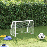 VidaXL buts de football pour enfants 2 pcs avec ballon 64x35x48 cm métal blanc