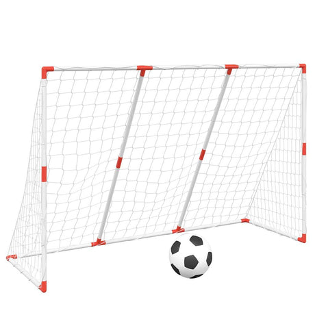 VidaXL but de football pour enfants avec ballons 2-en-1 184x64x124 cm blanc