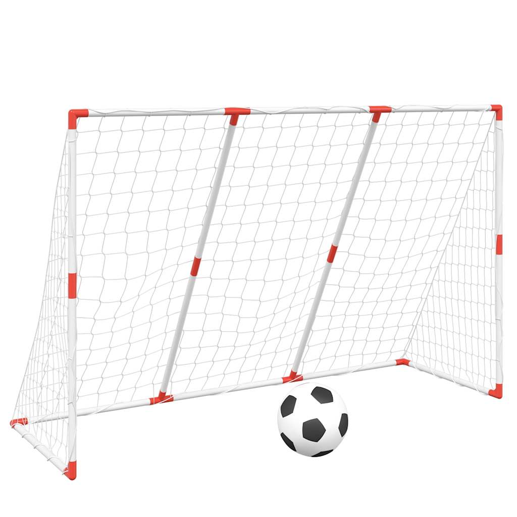 Vidaxl Kanner Fussballsam mat Bäll 2-an-1 184x64x124 cm wäiss