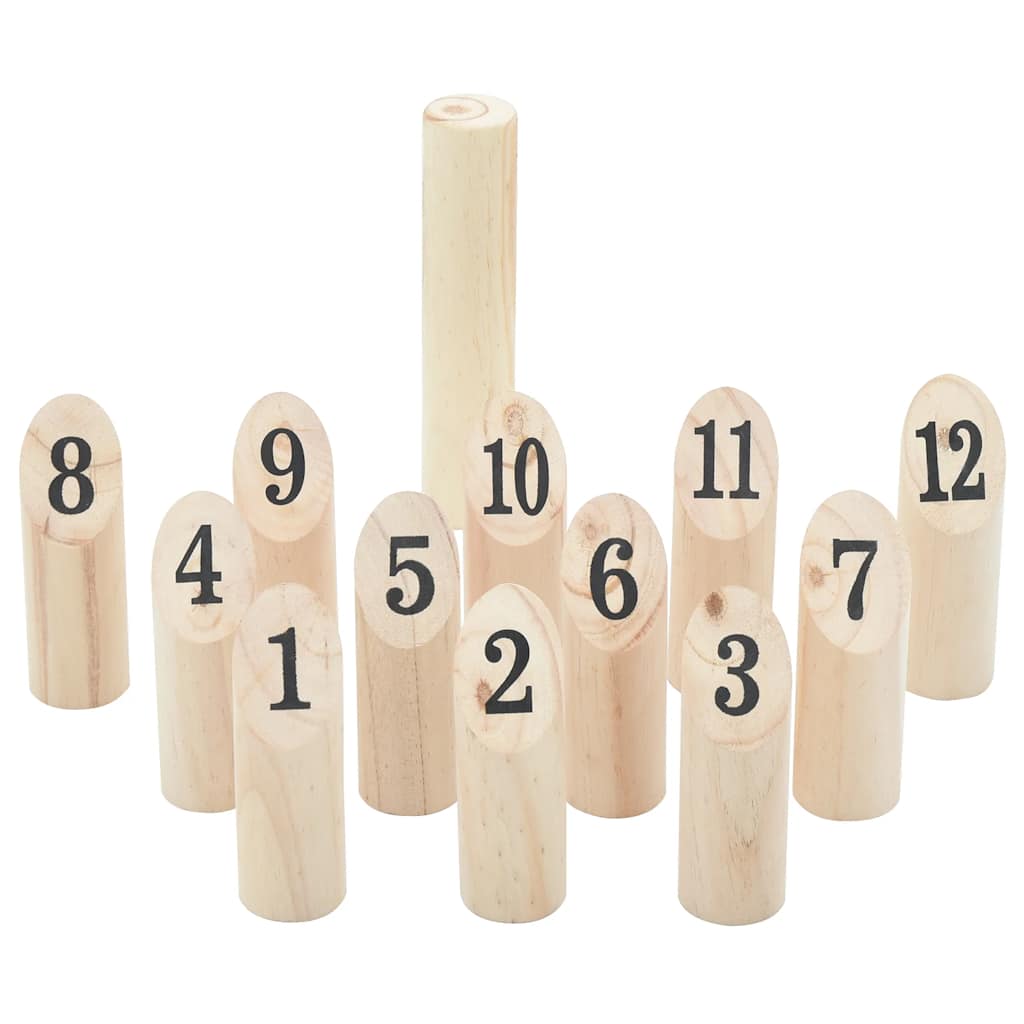 Vidaxx Jeu de chiffres Kubb de 13 pièces avec étui de transport en bois de pin massif