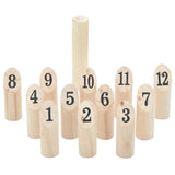 Vidaxx Jeu de chiffres Kubb de 13 pièces avec étui de transport en bois de pin massif
