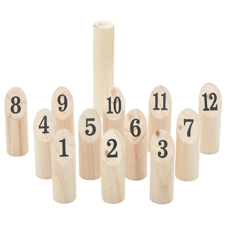 Vidaxx Jeu de chiffres Kubb de 13 pièces avec étui de transport en bois de pin massif