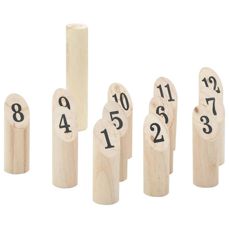 Vidaxx Jeu de chiffres Kubb de 13 pièces avec étui de transport en bois de pin massif
