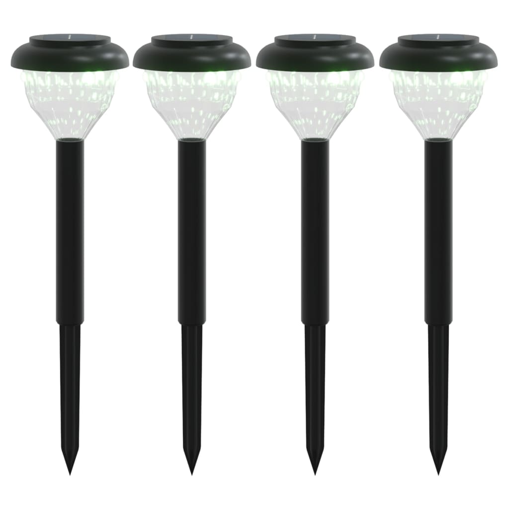 VidaXL éclairage d'allée de jardin 4 pcs solaire avec piquets de terre RVB et blanc chaud