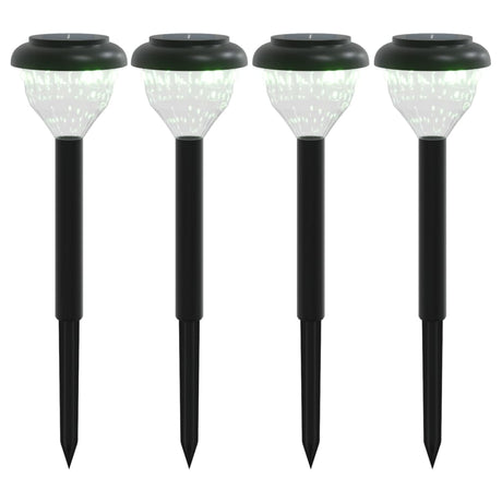 VidaXL éclairage d'allée de jardin 4 pcs solaire avec piquets de terre RVB et blanc chaud