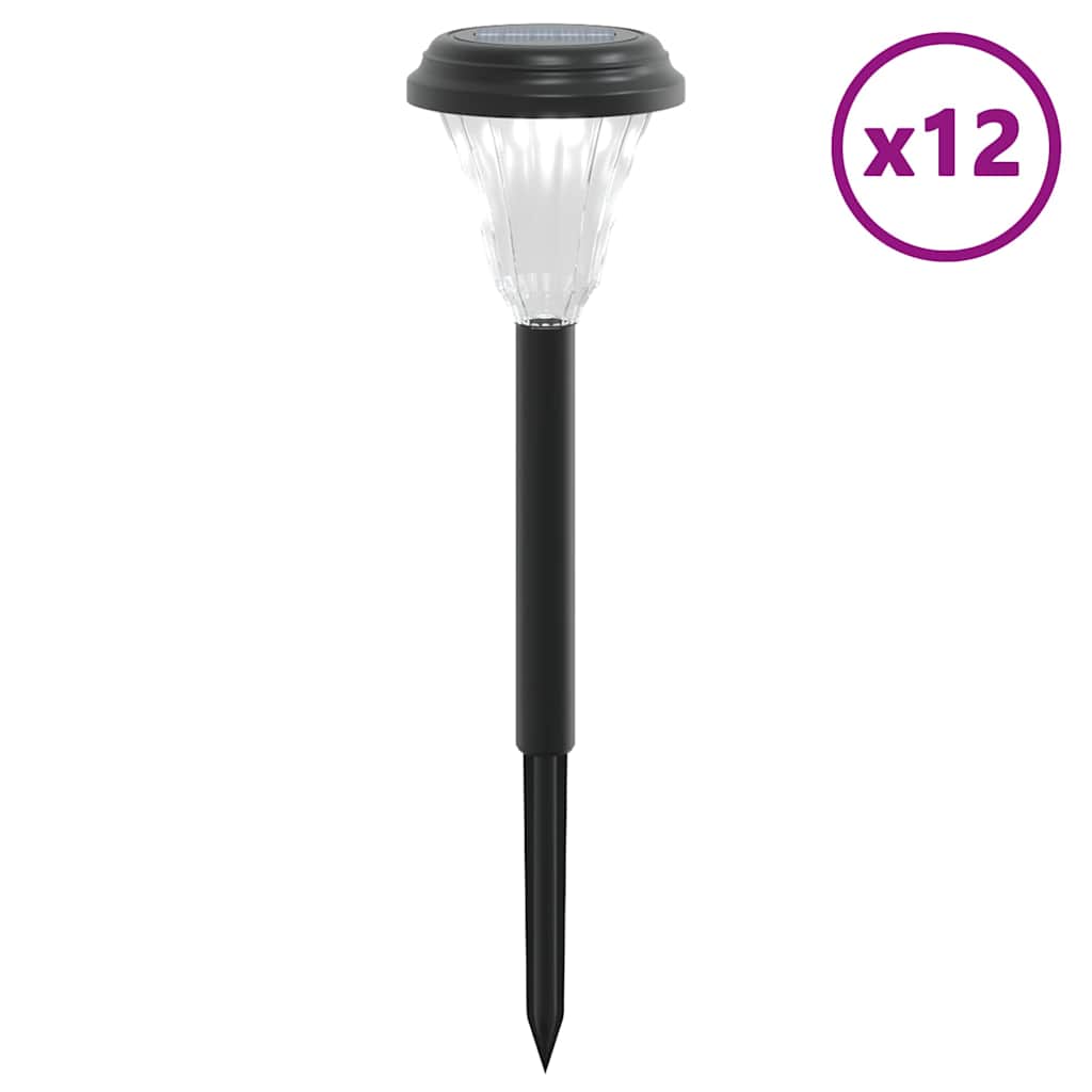 Vidaxx éclairage d'allée de jardin 12 pcs solaire avec piquets de terre blanc