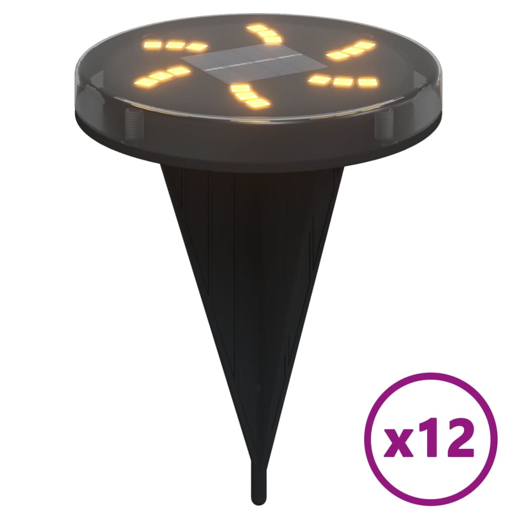 Vidaxx lampes au sol 12 pcs solaires avec piquets de terre blanc chaud