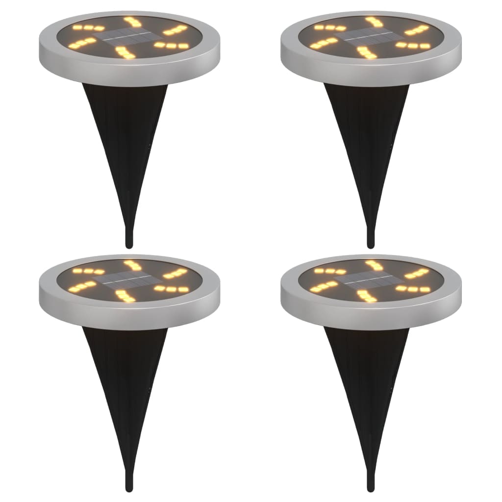 Vidaxx lampes au sol 4 pcs solaires avec piquets de terre blanc chaud