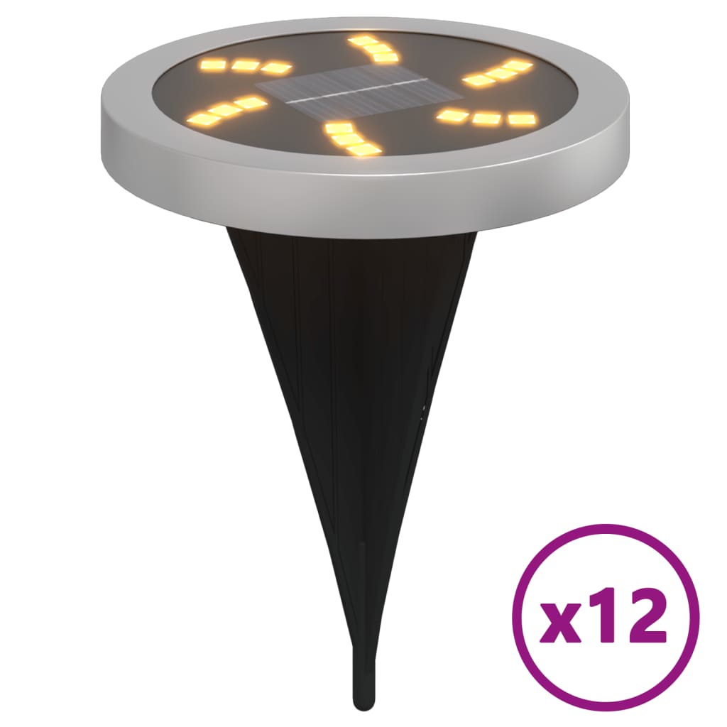 Vidaxx lampes au sol 12 pcs solaires avec piquets de terre blanc chaud