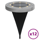 Vidaxx lampes au sol 12 pcs solaires avec piquets de terre blanc chaud