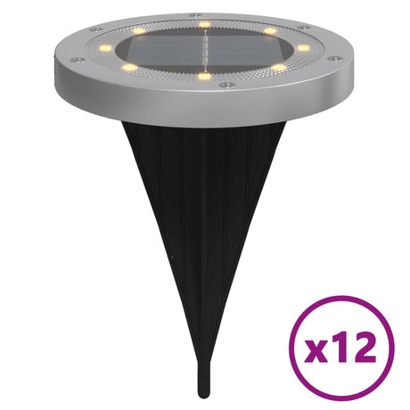 Vidaxx lampes au sol 12 pcs solaires avec piquets de terre blanc chaud